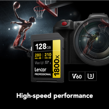 Load image into Gallery viewer, Lexar Gold Series Professional 1800x 128GB UHS-II U3 SDXC Memory Card
