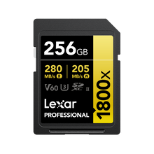 Load image into Gallery viewer, Lexar Gold Series Professional 1800x 256GB UHS-II U3 SDXC Memory Card