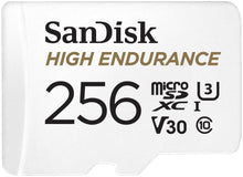 Load image into Gallery viewer, SanDisk High Endurance Video microSDXC Card with Adapter for Dash Cam and Home Monitoring Surveillance Systems - C10, U3, V30, 4K UHD, Micro SD Card