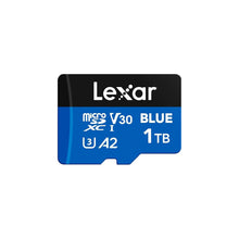 Load image into Gallery viewer, Lexar Blue 1TB microSDXC UHS-I Card with Adapter, Up to 160MB/s, C10, U3, A2, V30, Full HD, 4K UHD, Flash Memory Card High Speed TF Card