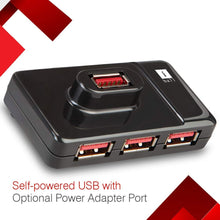 Load image into Gallery viewer, iBall Piano 430 4 Port USB Hub slim, compact and durable I usb type c port laptops and devices I Rubber footpad & shiny body I Transfer 5gbps I - Black