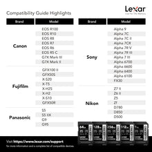 Load image into Gallery viewer, Lexar Professional 128GB Silver PRO SDXC UHS-II Memory Card, C10, U3, V60, Full-HD & 4K Video, Up to 280MB/s Read, for Professional Photographer, Videographer, Enthusiast (LSDSIPR128G-BNNNG)