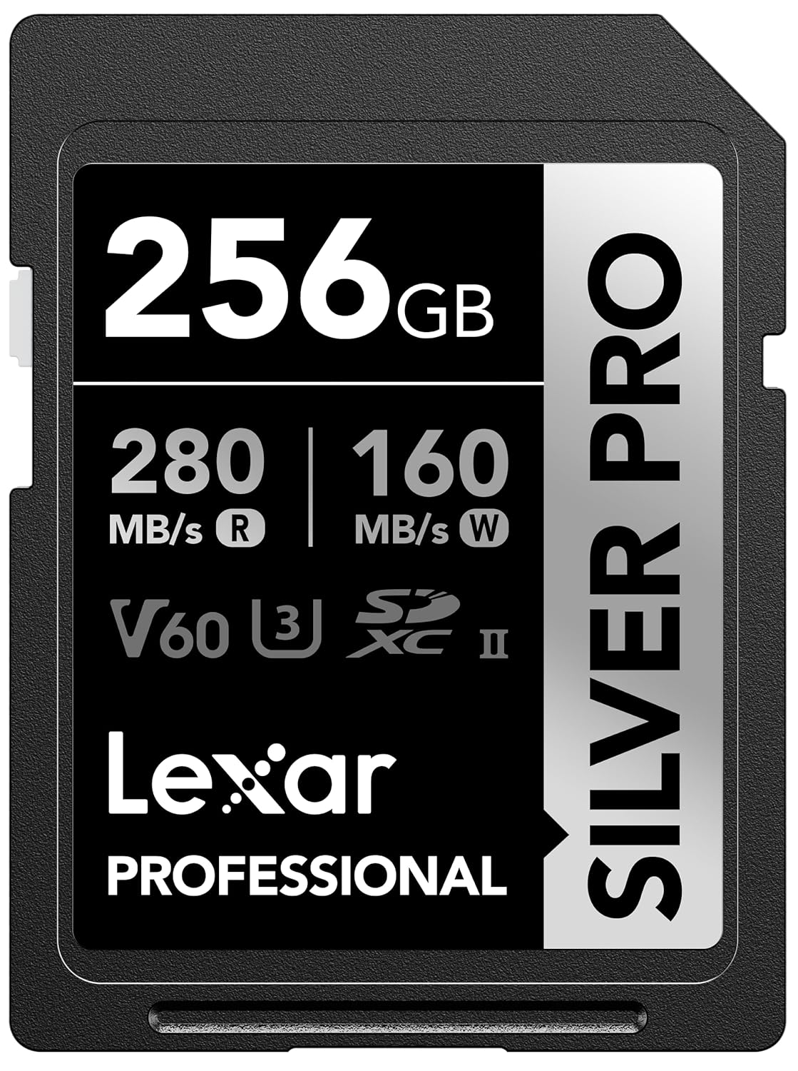Lexar 256GB Professional SILVER PRO SDXC Memory Card, UHS-II, C10, U3, V60,  Full-HD 4K Video, Up To 280MB/s Read, for Professional Photographer,