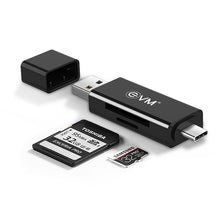 Load image into Gallery viewer, EVM 2 IN 1 CARD READER USB 2.0 + TYPE-C