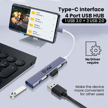 Load image into Gallery viewer, EVM TYPE-C INTERFACE 4 PORT USB HUB 1 USB 3.0 + 3 USB 2.0