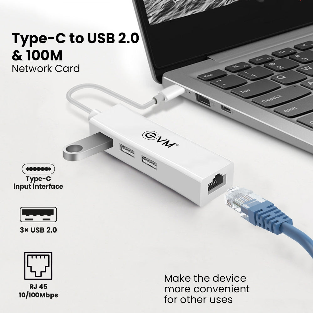 EVM TYPE-C TO USB 2.0 & 100M NETWORK CARD