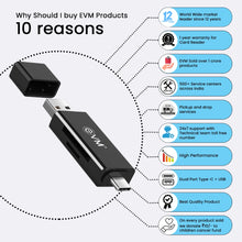 Load image into Gallery viewer, EVM 2 IN 1 CARD READER USB 2.0 + TYPE-C