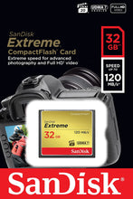 Load image into Gallery viewer, SanDisk Extreme CompactFlash Memory Card UDMA 7 Speed Up To 120MB/s