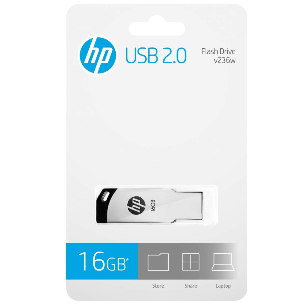 HP v236W USB 2.0 Pen Drive (Gray)-Metal