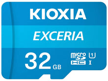 Load image into Gallery viewer, Kioxia 32GB MicroSD Exceria Memory Card with Adapter Class 10 Full HD High Read Speed 100MB/s LMEX1L032GG2
