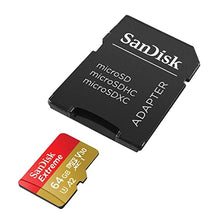 Load image into Gallery viewer, SanDisk 64GB Extreme microSDXC, U3, C10, V30, UHS 1, 160MB/s R, 60MB/s W, A2 Card, for 4K Video Rec on Smartphones, Action Cams &amp; Drones-SDSQXA2-064G-GN6MA
