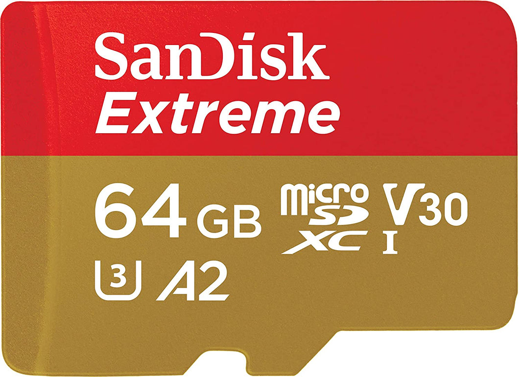 SanDisk Extreme microSD UHS I Card 64GB for 4K Video on Smartphones,Action Cams 170MB/s Read,80MB/s Write