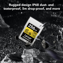 Load image into Gallery viewer, Lexar Professional Gold Series CFexpress 4.0 Type A Card 256GB, CFe Card up to 1800MB/s Read, VPG400, 8K Video CF Card, Memory Card Compatible with Sony Alpha Sony FX Cameras
