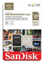 Load image into Gallery viewer, SanDisk 128GB MAX Endurance microSDHC™ Card with Adapter for 4K Video on Dashcams and Video Surveillance Cameras
