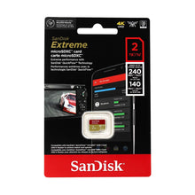 Load image into Gallery viewer, SanDisk Extreme® 2TB microSDXC™ UHS-I, 240MB/s Read, 140MB/s Write Memory Card for 4K Video on Smartphones, Action Cams and Drones
