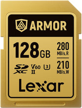 Load image into Gallery viewer, Lexar Professional Armor Gold 128GB UHS-II V60 SDXC Memory Card-LSDAMGL128G-RNNNG
