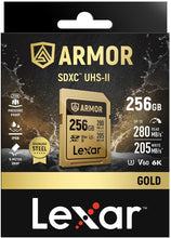 Load image into Gallery viewer, Lexar Professional Armor Gold 256GB UHS-II V60 SDXC Memory Card-LSDAMGL256G-RNNNG
