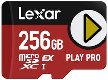 Load image into Gallery viewer, Lexar 256GB Play PRO microSDXC Express Card, UHS-I, C10, U3, V30, A2, Full-HD, 4K Video, up to 900MB/s Read, for Nintendo-Switch 2, ASUS ROG Ally, Steam Deck, Gaming Devices (LMSXPS0256G-BNNNG)
