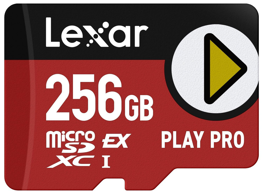Lexar 256GB Play PRO microSDXC Express Card, UHS-I, C10, U3, V30, A2, Full-HD, 4K Video, up to 900MB/s Read, for Nintendo-Switch 2, ASUS ROG Ally, Steam Deck, Gaming Devices (LMSXPS0256G-BNNNG)