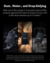 Load image into Gallery viewer, Lexar ARMOR 700 Portable SSD, 2TB, up to 2000MB/s Read, up to 2000MB/s Write, Compatible w/Type-C Laptops, iPhone 15, Smartphones, Tablets, PS5, Xbox, USB 3.2 Gen 2x2, Slim and Lightweight
