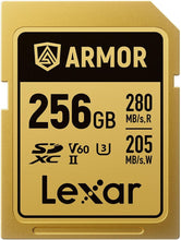 Load image into Gallery viewer, Lexar Professional Armor Gold 256GB UHS-II V60 SDXC Memory Card-LSDAMGL256G-RNNNG
