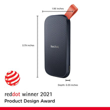 Load image into Gallery viewer, Sandisk 1TB Portable SSD, 800MB/s R, USB 3.2 Gen 2, Rugged SSD with Upto 2 Meter Drop Protection, Type-C to Type-A Cable, PC &amp; Mac Compatible, External SSD (SDSSDE30-1T00-G26)
