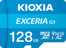 Load image into Gallery viewer, KIOXIA EXCERIA G3 164GB microSD Memory Card with Adapter, UHS-I U3 V30 A2, Up to 160MB/s Read, 4K Video Recording
