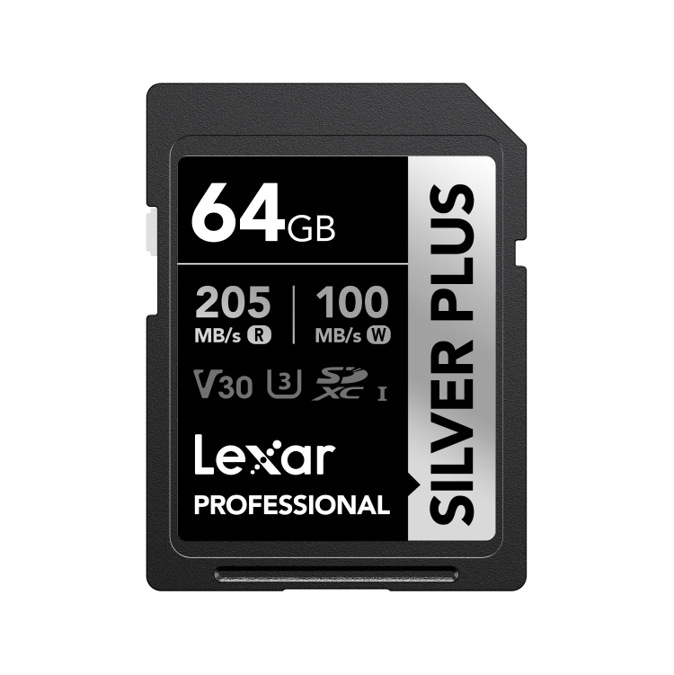 Lexar® Professional 64GB SILVER PLUS SDXC™ UHS-I Card