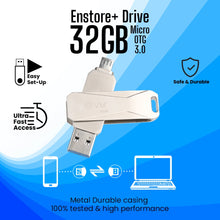 Load image into Gallery viewer, EVM 32GB ENSTORE+ DRIVE MICRO OTG 3.0 (PENDRIVE)
