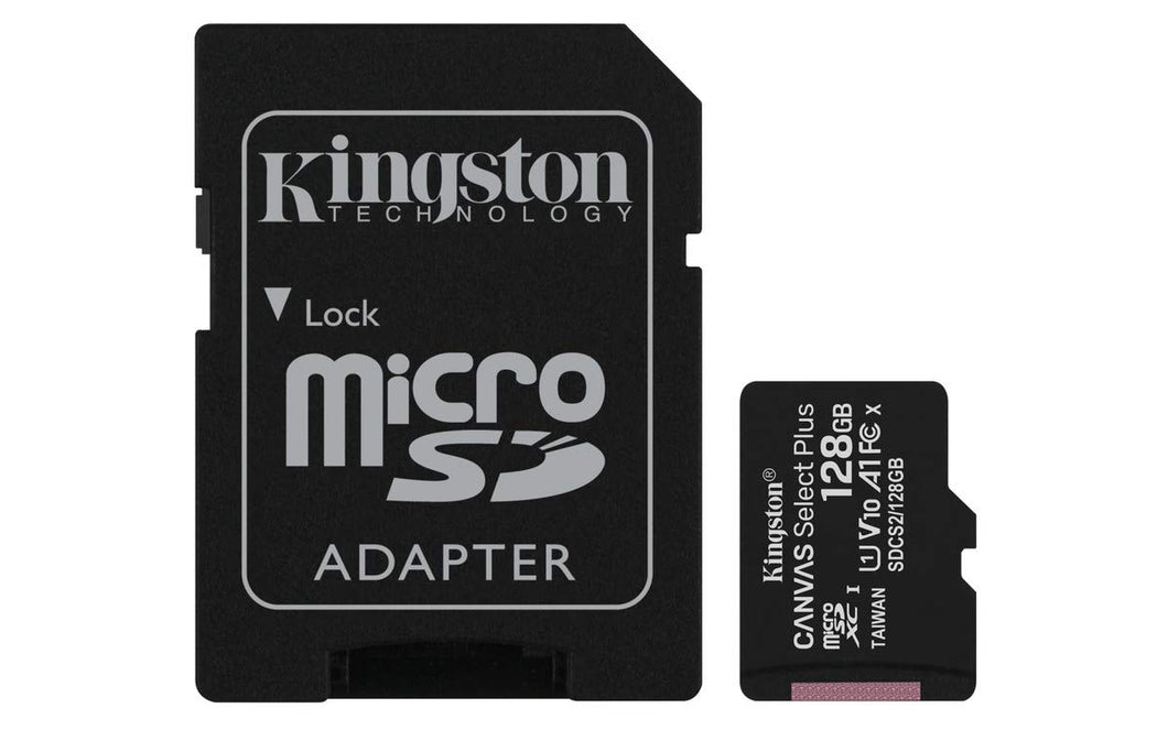 Kingston Canvas Select Plus  microSD Card Class 10 UHS-I speeds up to 100MB/s with Adapter