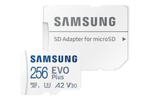 Load image into Gallery viewer, SAMSUNG EVO Plus 256GB Micro w/SD Adaptor SDXC, Up-to 160MB/s, Expanded Storage for Gaming Devices, Android Tablets and Smart Phones, Memory Card, (MB-MC256SA/IN) With GST Bill
